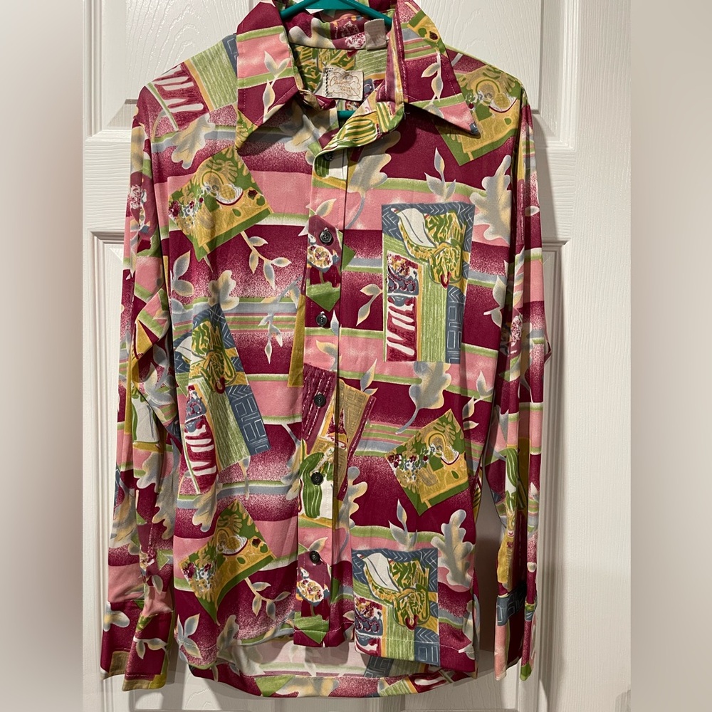 Vintage Custom Tailored Knits Floral Button Down